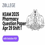 KEAM 2025 Pharmacy Question Paper with Solution PDF April 29 Shift 1